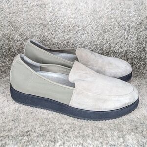 Eileen Fisher Dell Suede Mesh Platform Loafer Taupe Women's 9.5